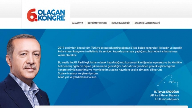 AK Parti'den 6. Olağan Kongre'ye özel web sitesi